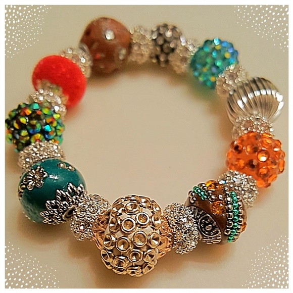 Multicolored Ethnic Stretch Bracelet - Picture 1 of 2